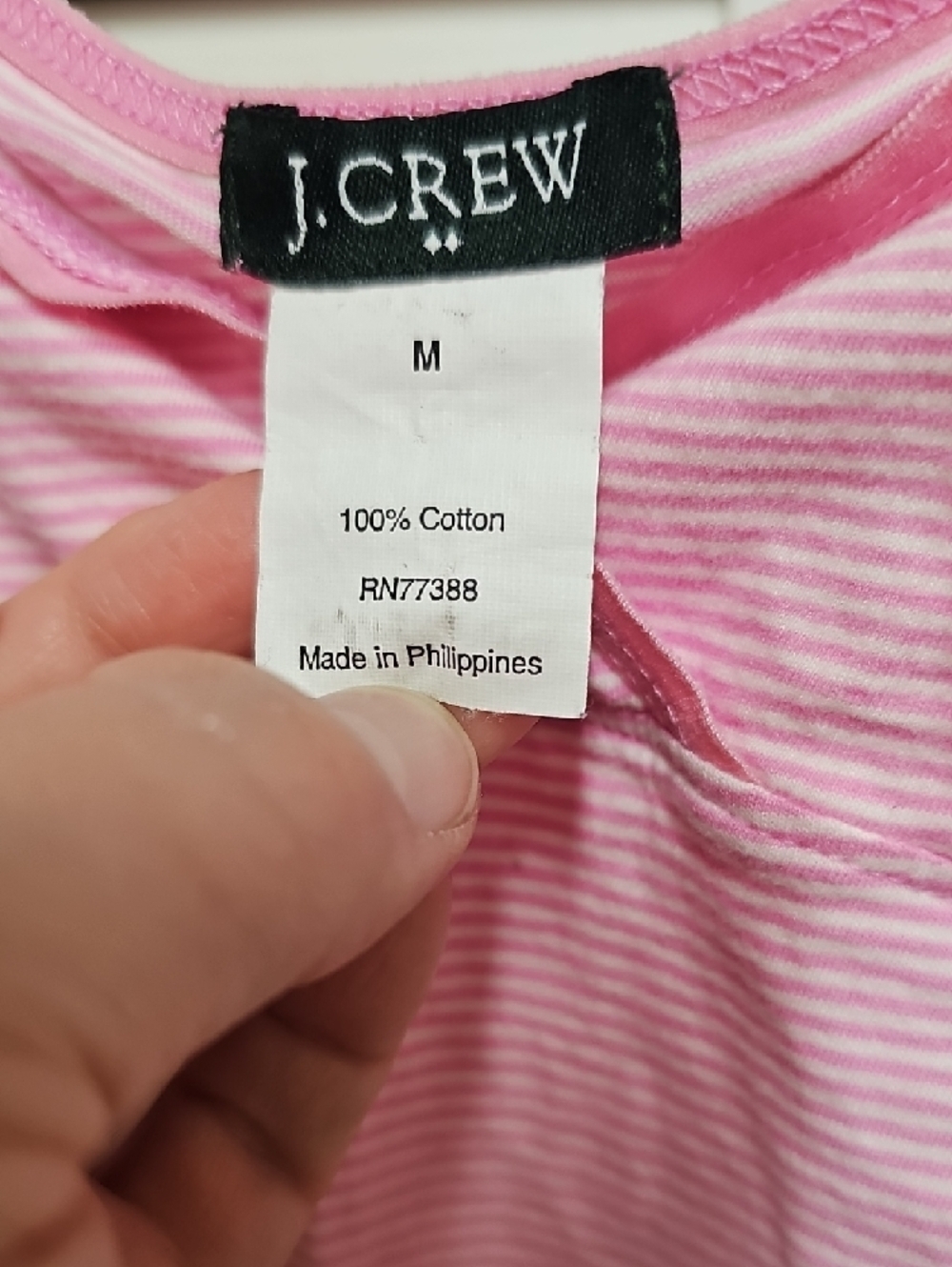 Like New Vintage 100% Cotton J. Crew Pink Striped Cami Top Adj Straps Lined Cups - Picture 2 of 7